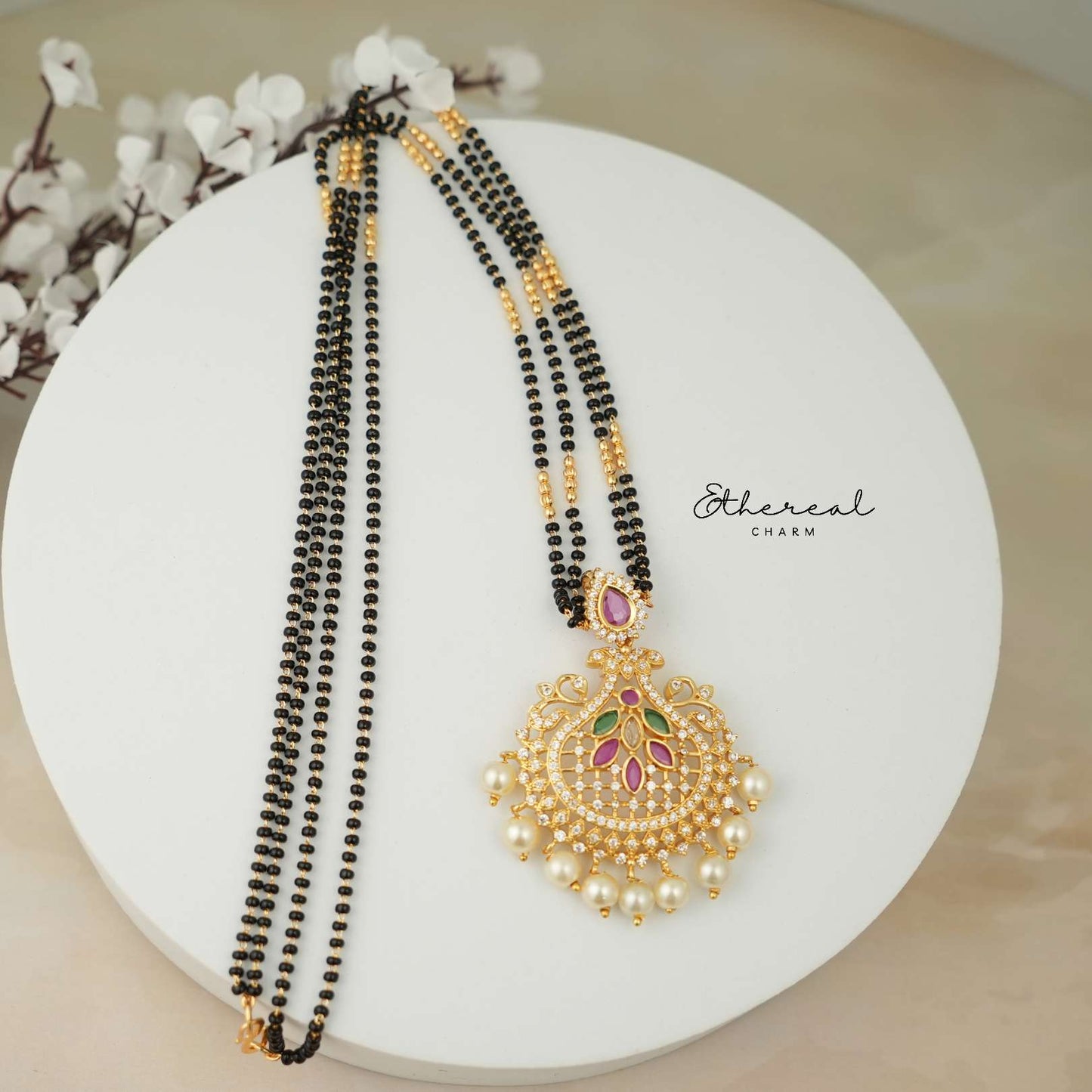 Elegant Multicolor Pearl Drop Mangalsutra