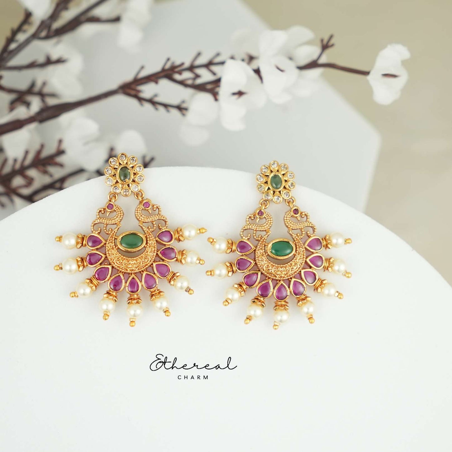 Royal Peacock-Inspired Necklace Set