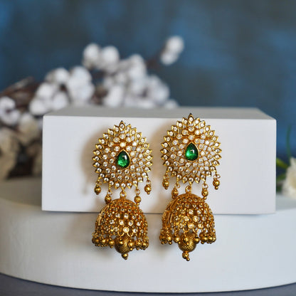 Stunning Gold Jhumka Earrings
