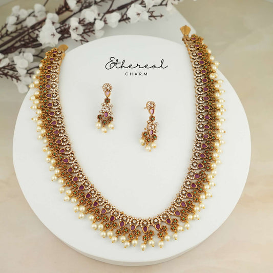 Majestic Long Haram with Pearls and Intricate Design