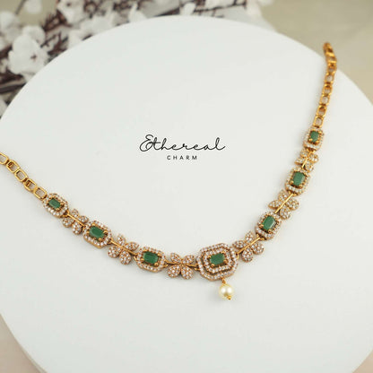 Fluttering Elegance: Necklace Set with Butterfly Motifs and Pearl Accents