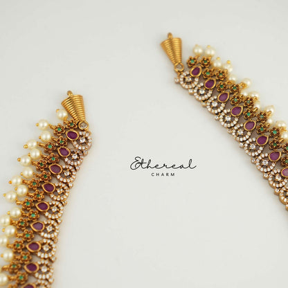 Majestic Long Haram with Pearls and Intricate Design